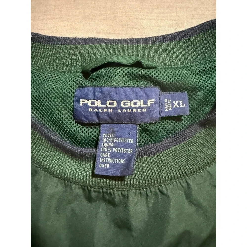 Polo Golf Ralph Lauren Jacket Adult XL‎ Green Logo Pullover Long Sleeve Mens